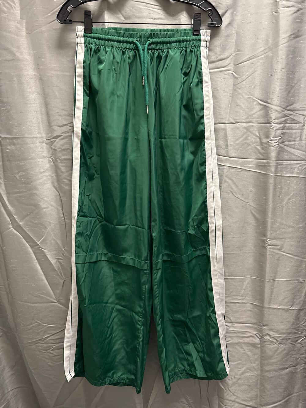 Edikted Green Wide Leg Track Pants Size Large